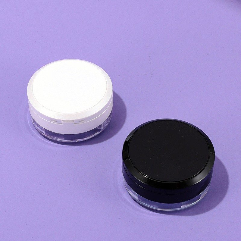 ABS Round Four-compartment Flip-top Powder Box - Image 2