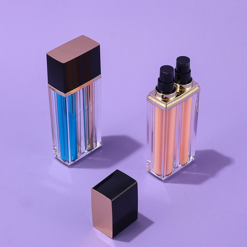 Double-tube Foundation Bottle, 15ml x 2, Press-button Double-head Vacuum Lotion Bottle - Image 2