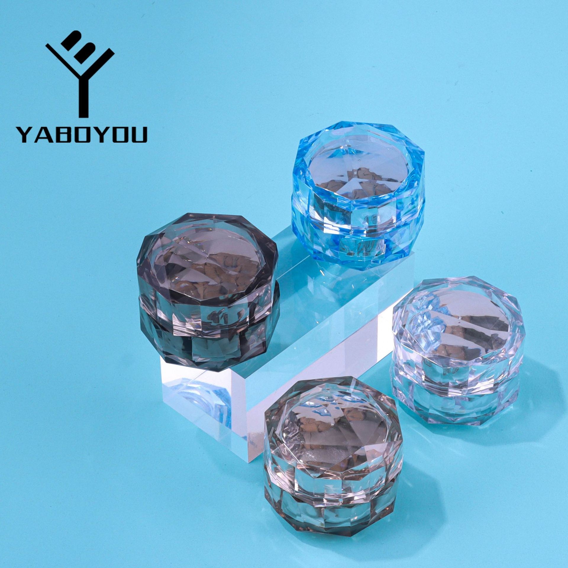 5g Polygonal Irregular Acrylic Crystal Cream Jar
