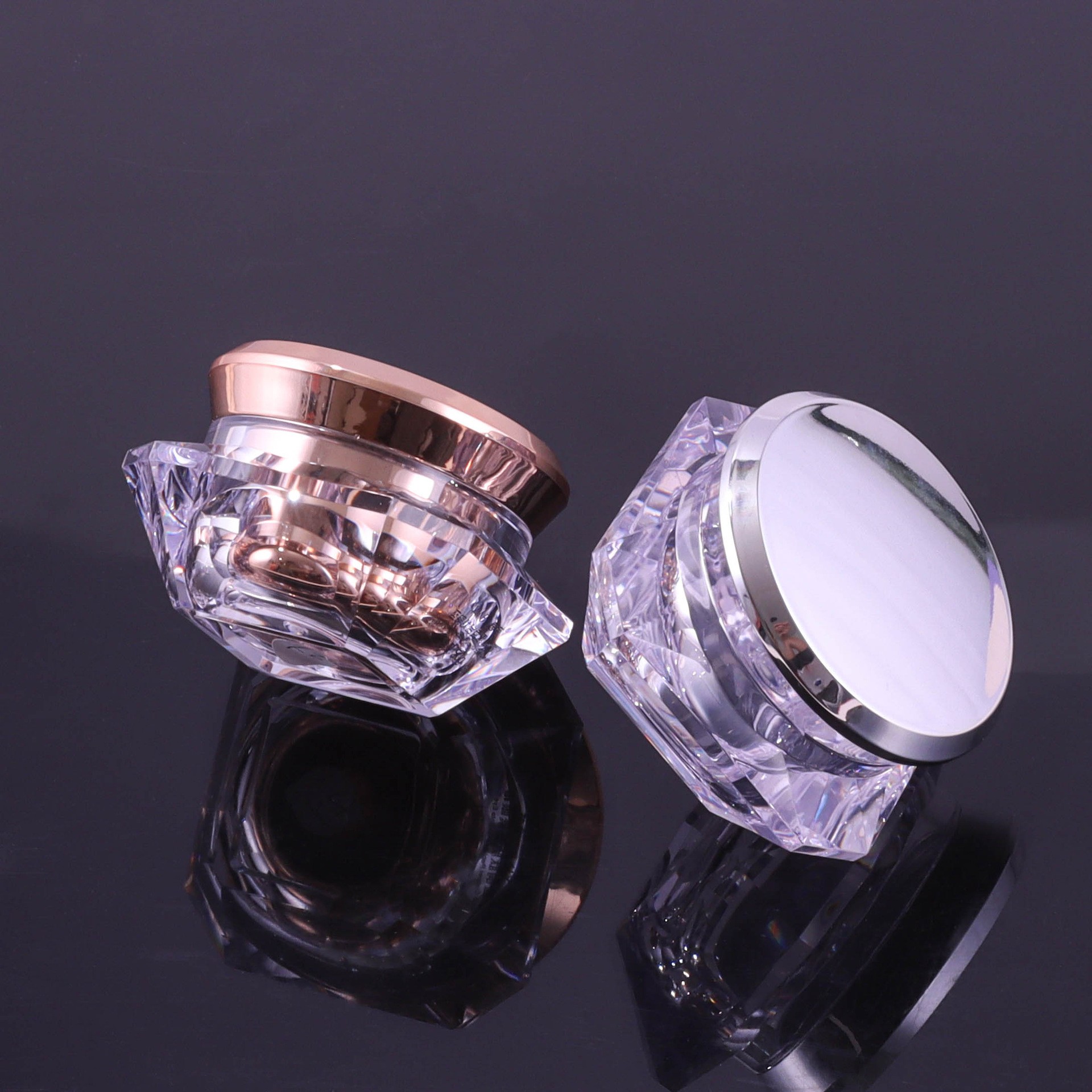 50g Acrylic Hexagonal Round Transparent Cream Bottle - Image 3
