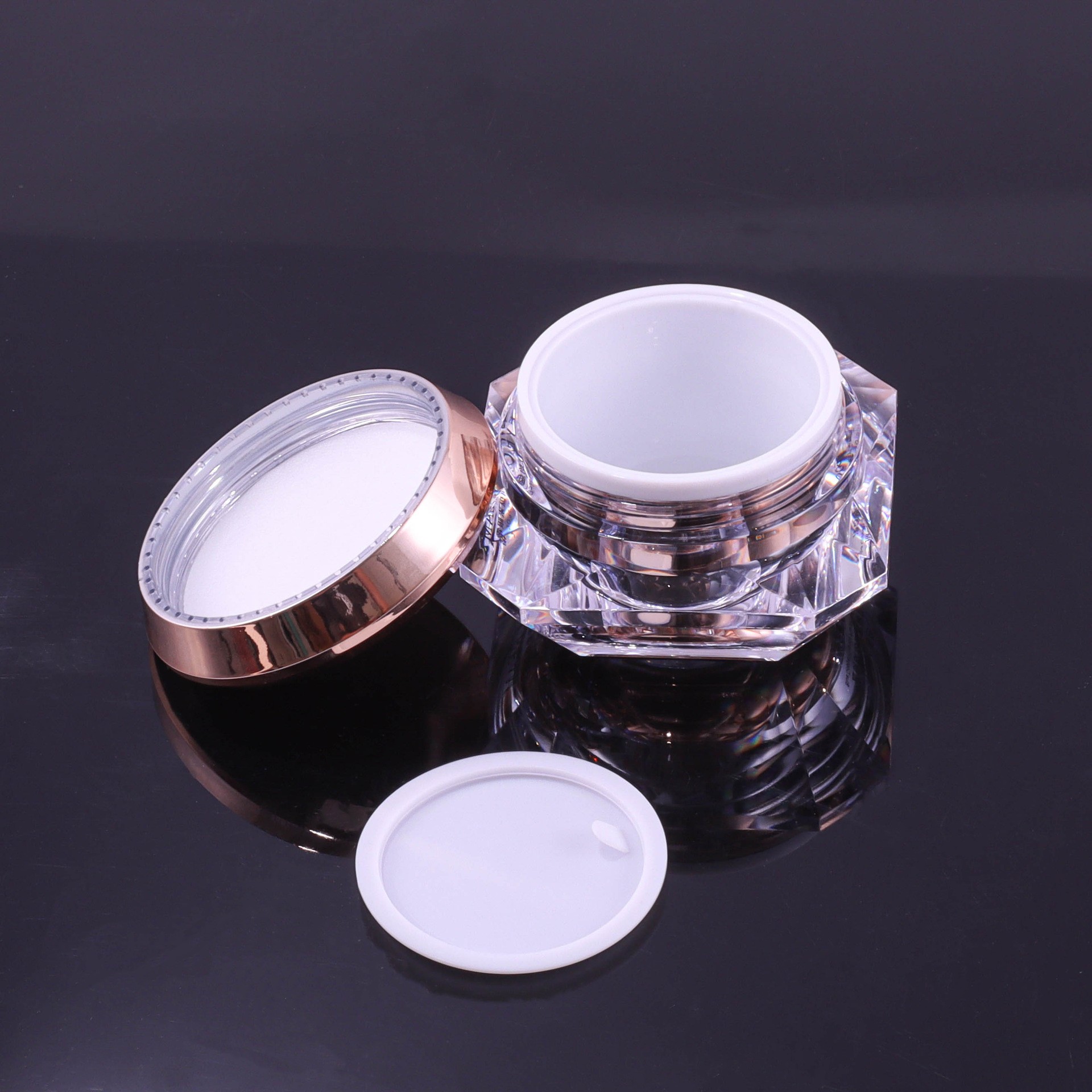 50g Acrylic Hexagonal Round Transparent Cream Bottle - Image 4