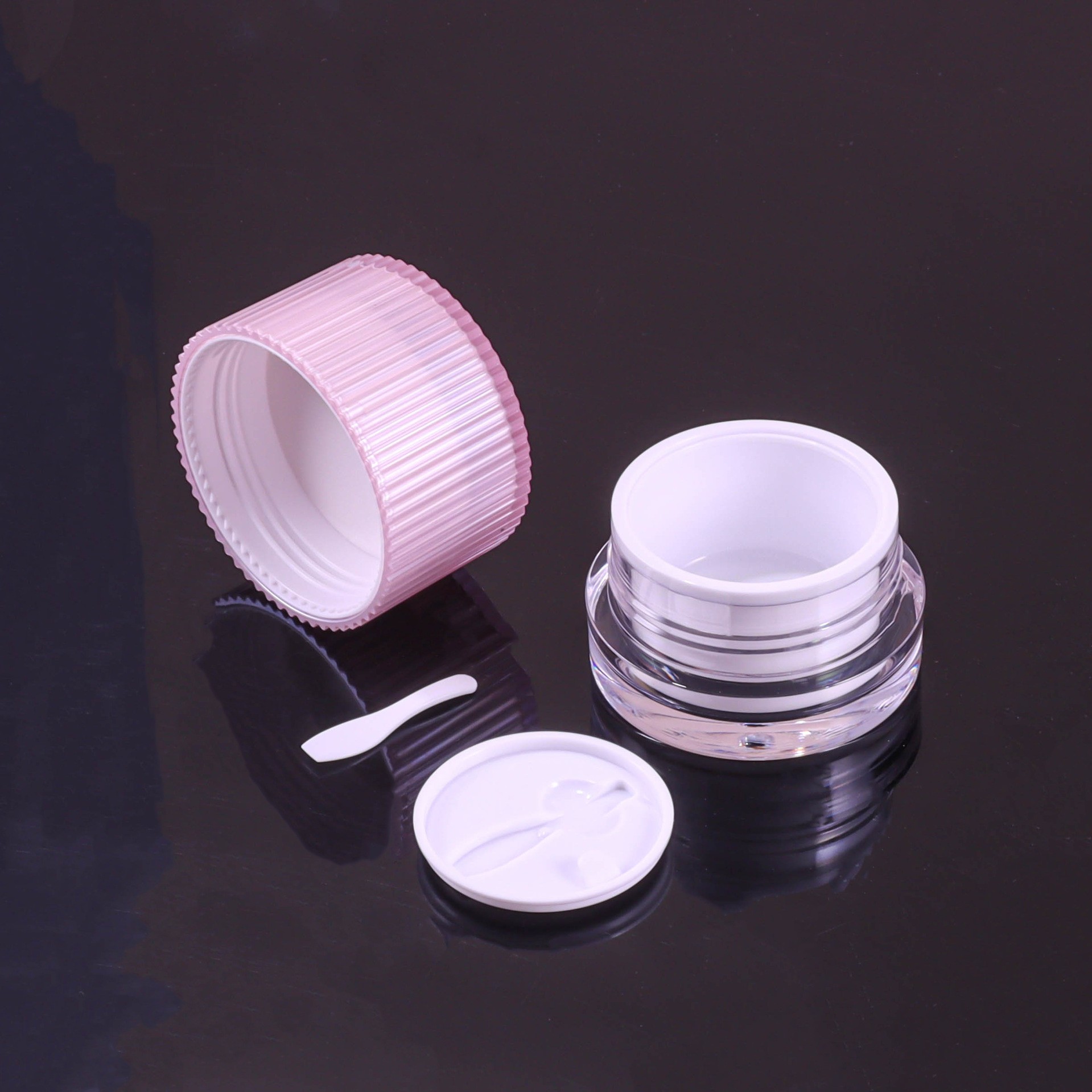 30g/50g Round, Linear Cream Jar With Spoon - Image 4