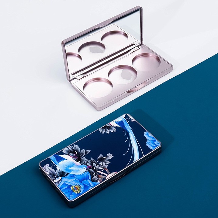 3D Process Xizi Three-color Eyeshadow Box With Top Cover Packaging Material