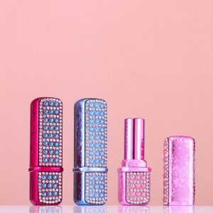 3.5g Square Rhinestone Lipstick Empty Tube Packaging