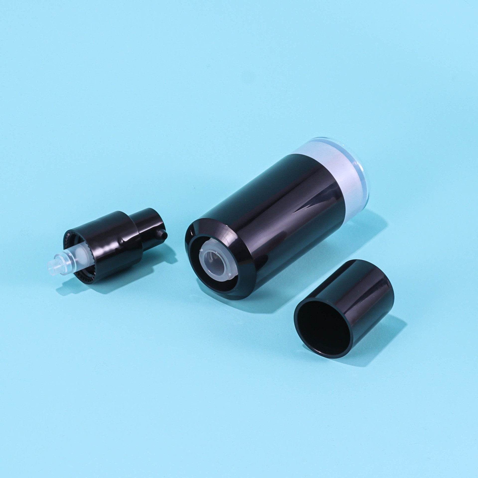 20ml/30ml Black Premium Pump Dispensing Plastic Emulsion Vacuum Bottle - Image 3