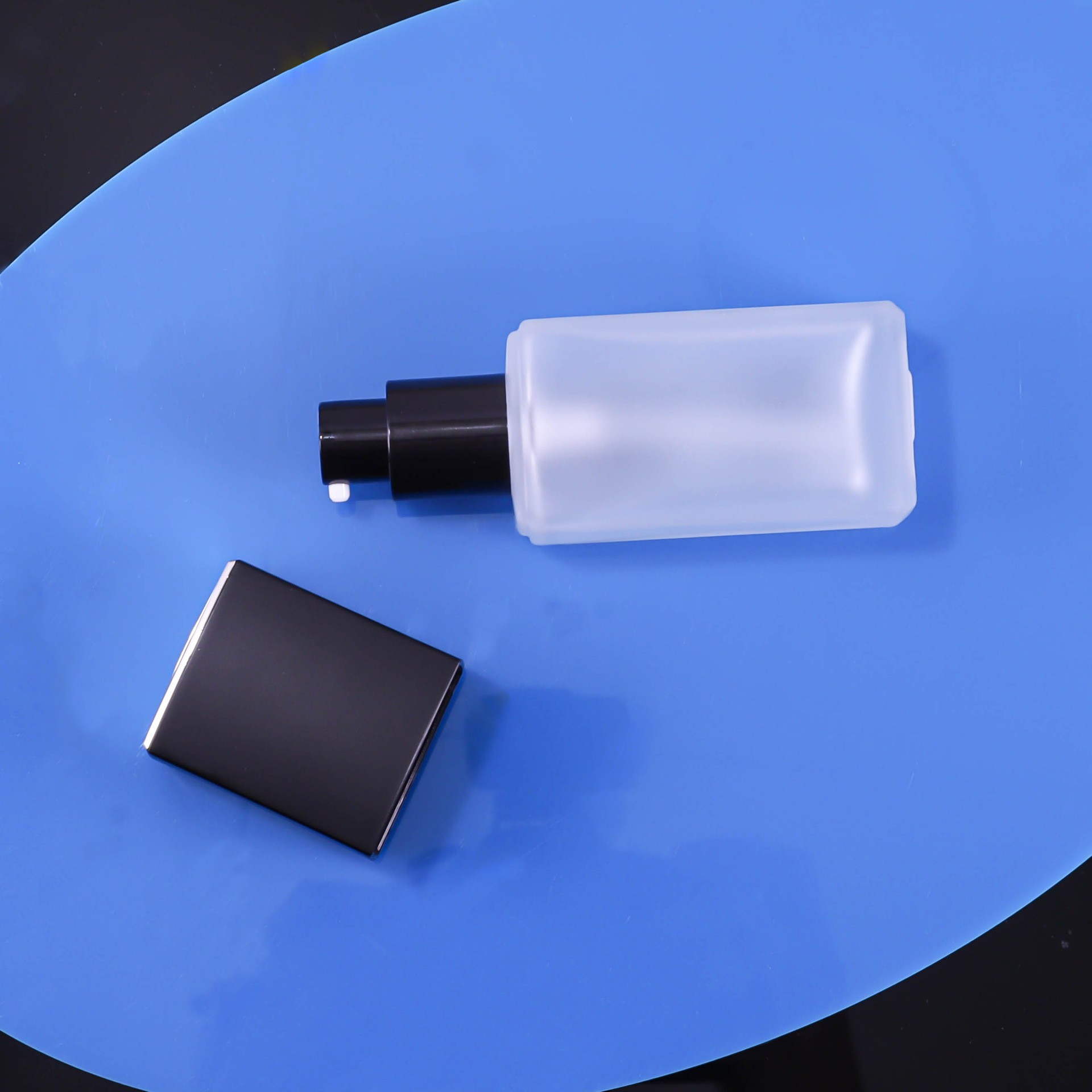 30ml Foundation Bottle, Square Frosted Serum Dispenser - Image 3