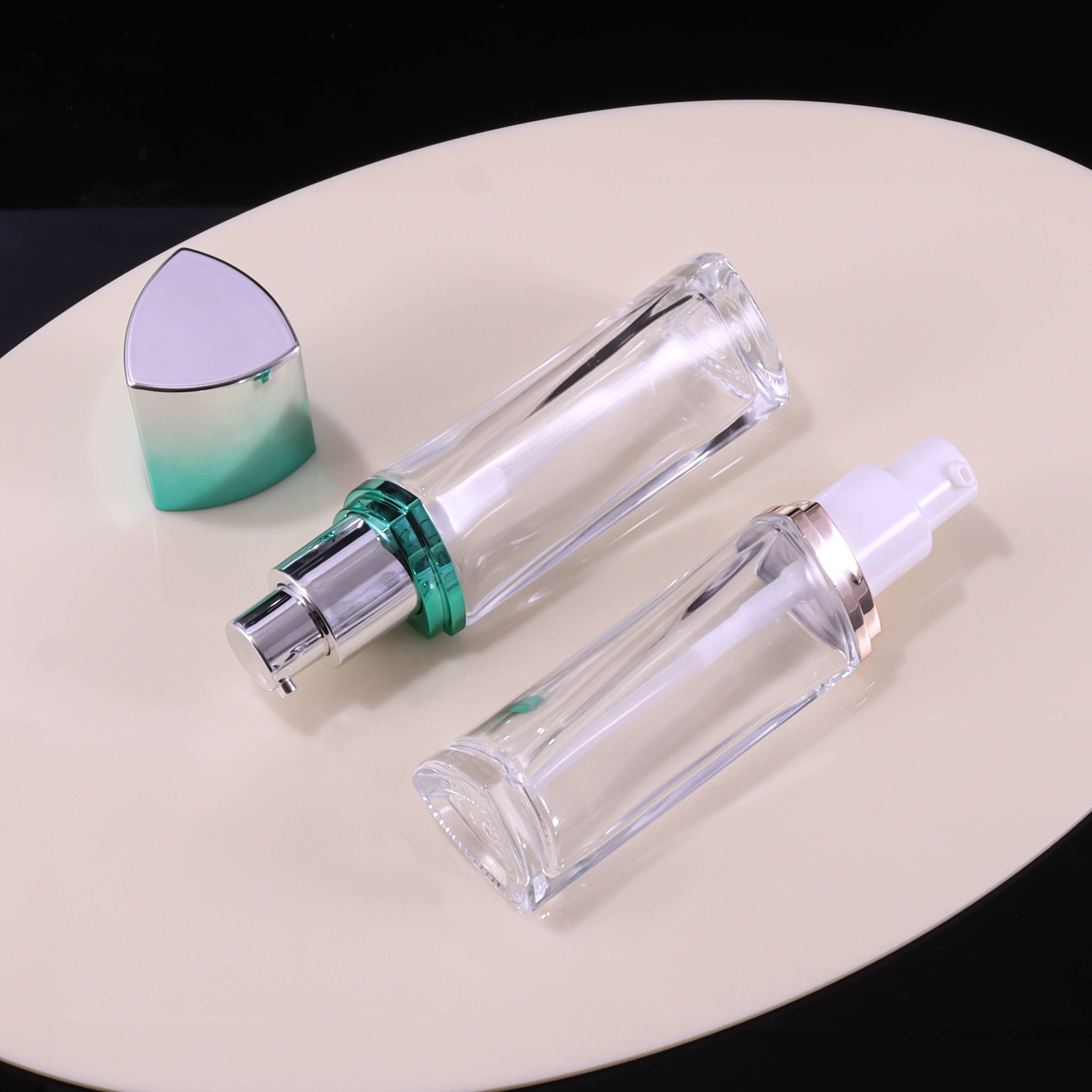 30ml, 100ml, 120ml Triangular Transparent Glass Foundation Bottles - Image 2