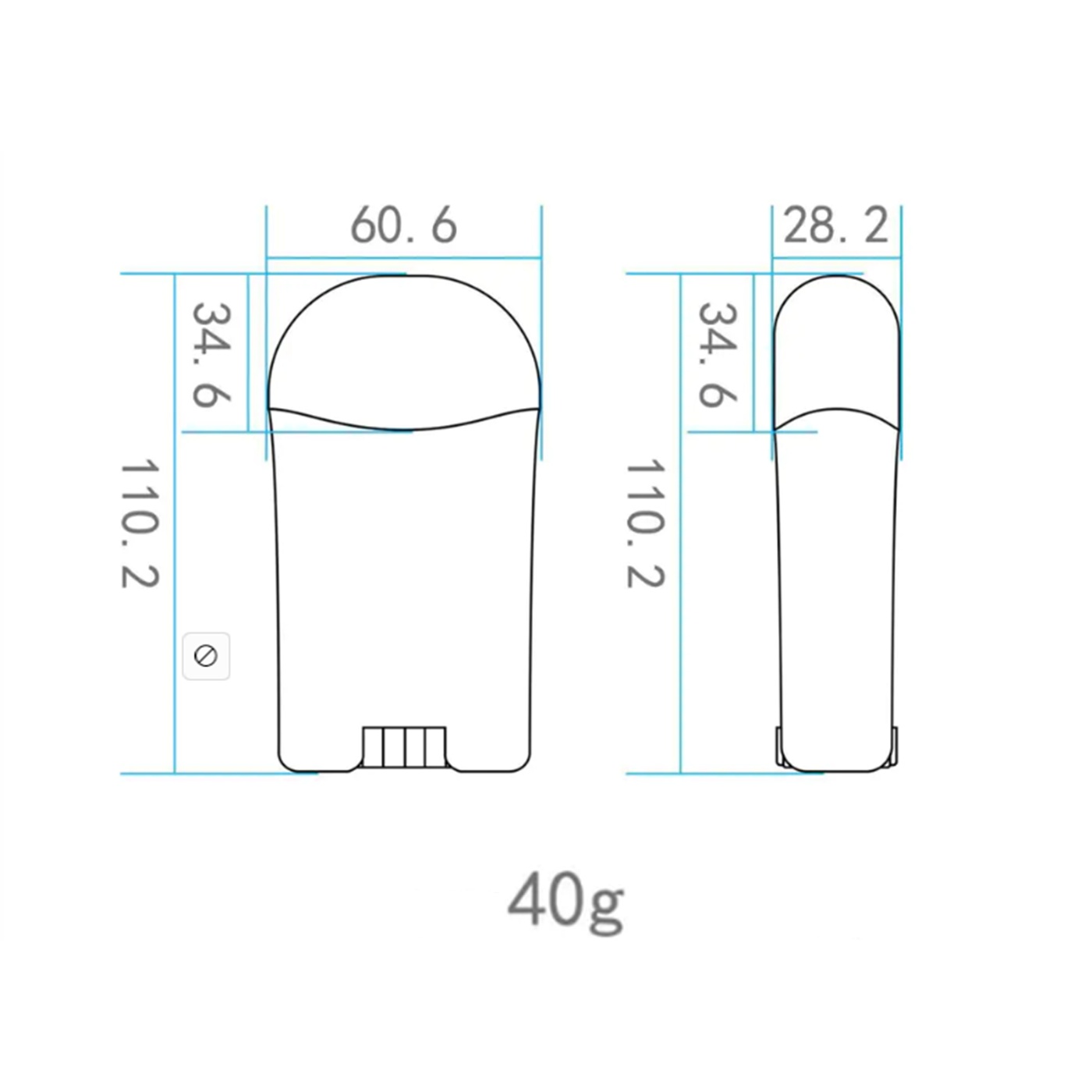 40g Oval Plastic Twist up Deodorant Stick Container - Image 5