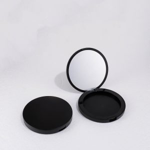 9g Black Frosted Round Clasp Powder Compact Case