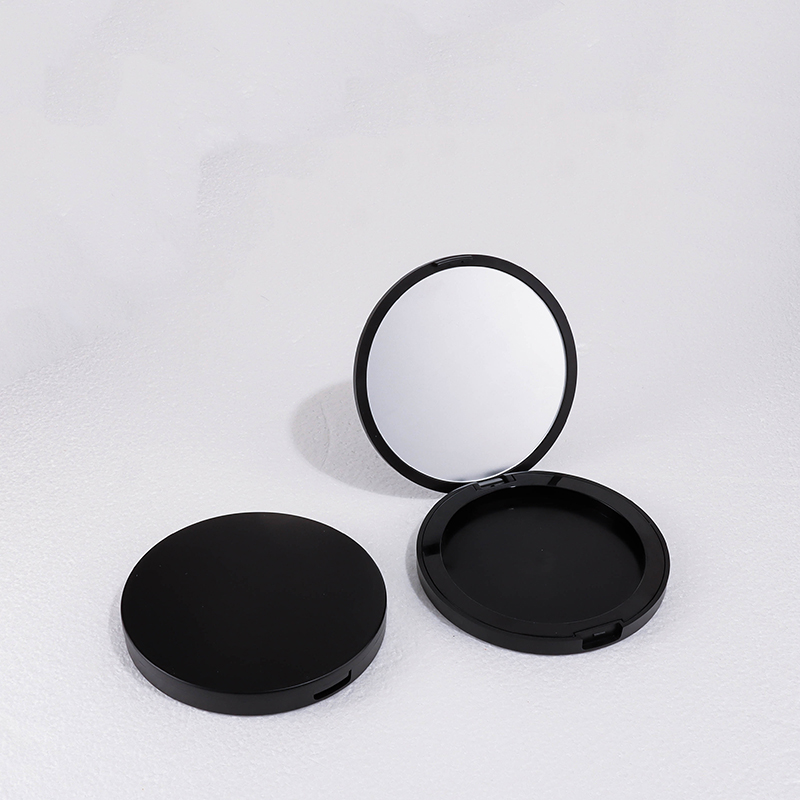 9g Black Frosted Round Clasp Powder Compact Case