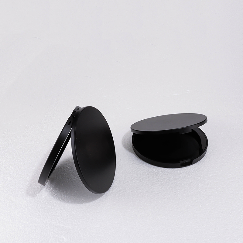 9g Black Frosted Round Clasp Powder Compact Case - Image 4