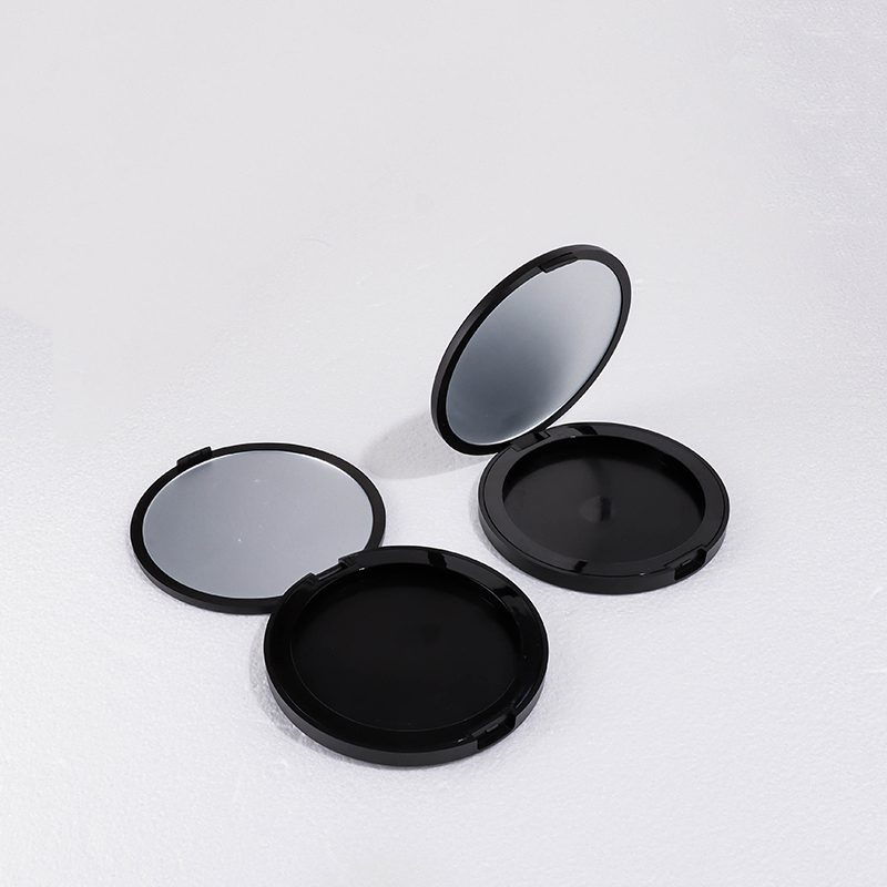 9g Black Frosted Round Clasp Powder Compact Case - Image 3