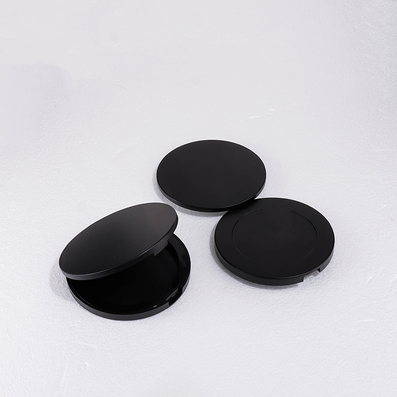 9g Black Frosted Round Clasp Powder Compact Case - Image 2