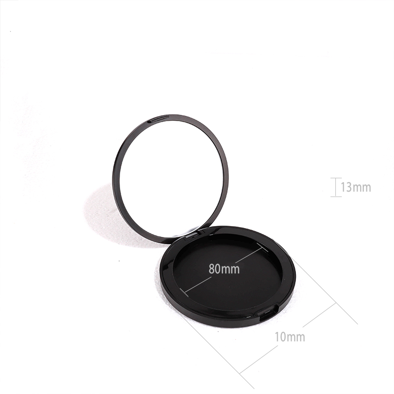 9g Black Frosted Round Clasp Powder Compact Case - Image 5