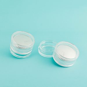 Round Transparent Silver Loose Powder Box