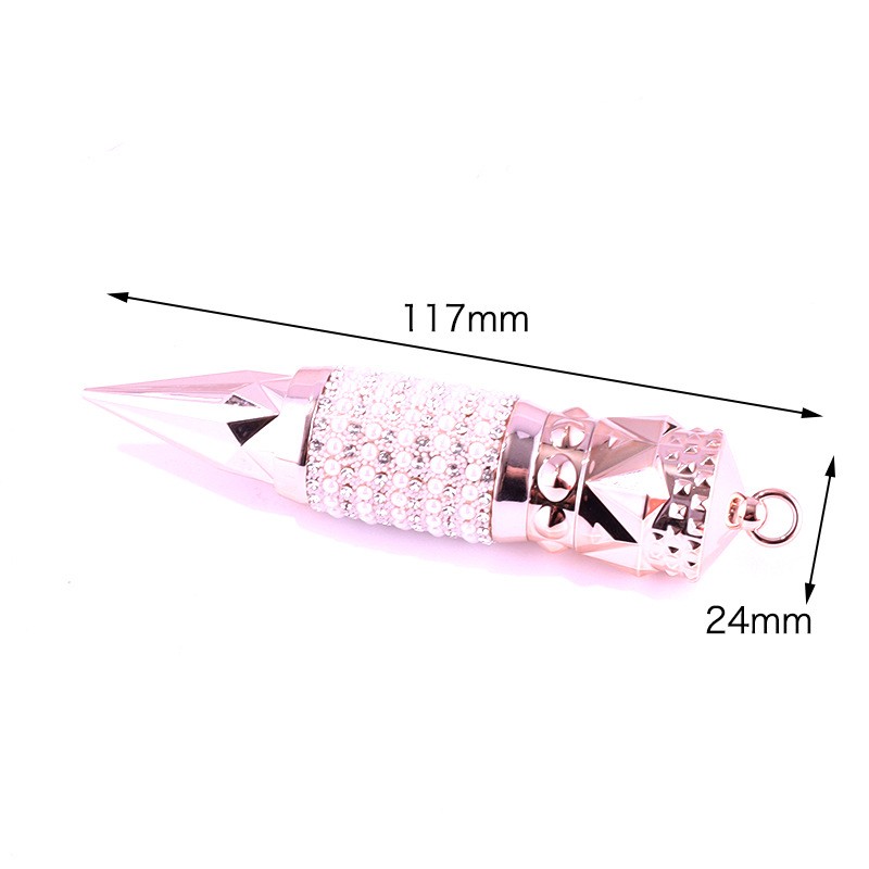 Rhinestone Rose Gold Carrot Three-Color Lipstick Tube - Image 5