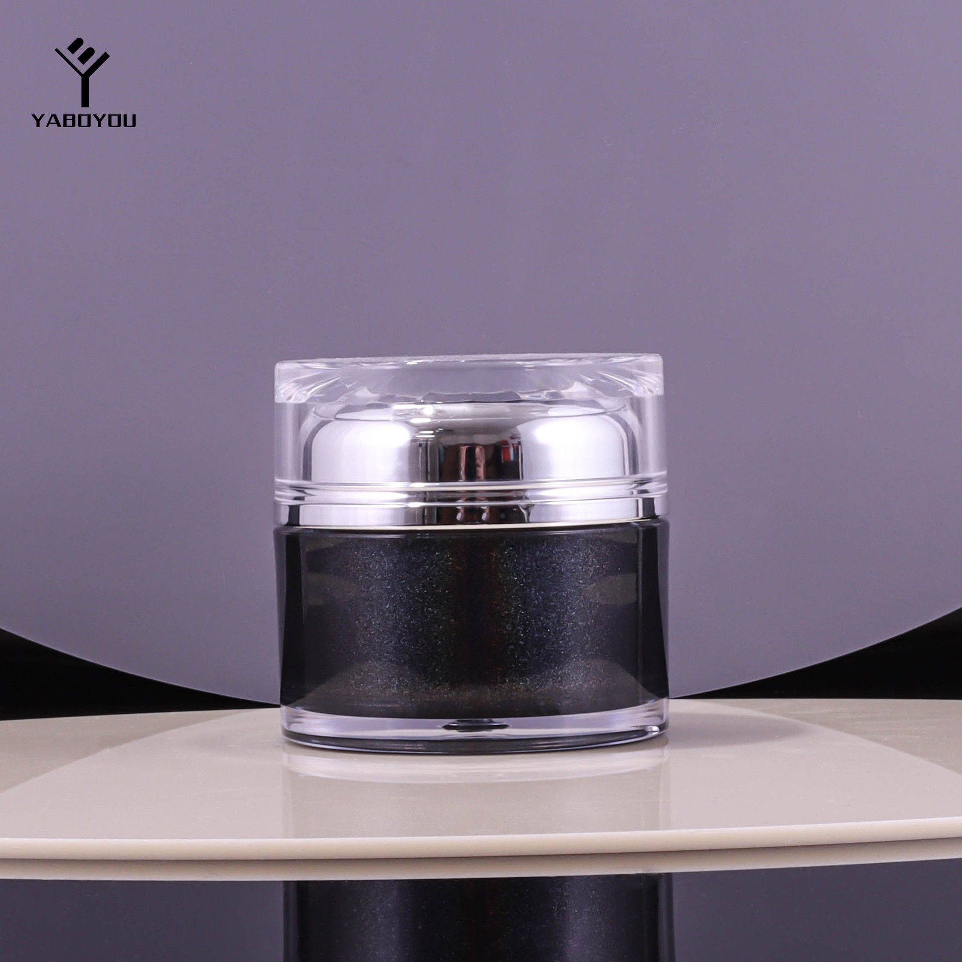 50g Premium Diamond-studded Flat-capped Cream Jar