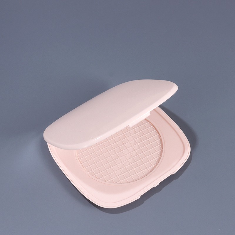 Pink Ultra-thin Snap-on Square Powder Compact - Image 3