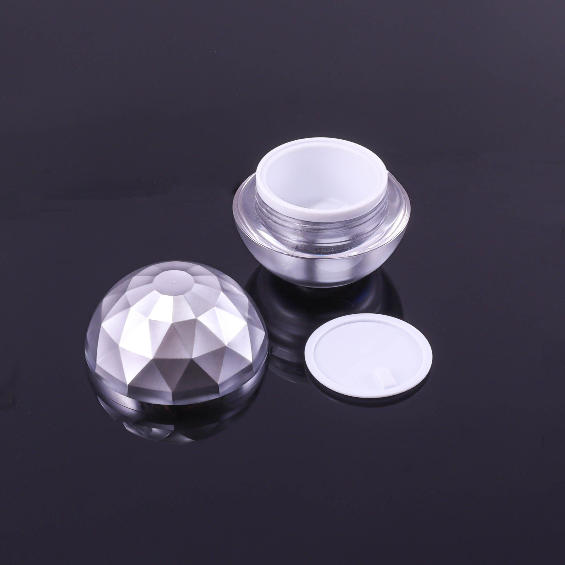 30g/50g Acrylic Bright Silver Cream Bottle - Image 3