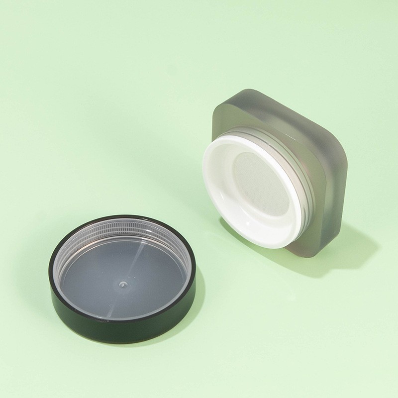 10g Black and White Frosted Round Lid Injection Molded Square Loose Powder Box - Image 4