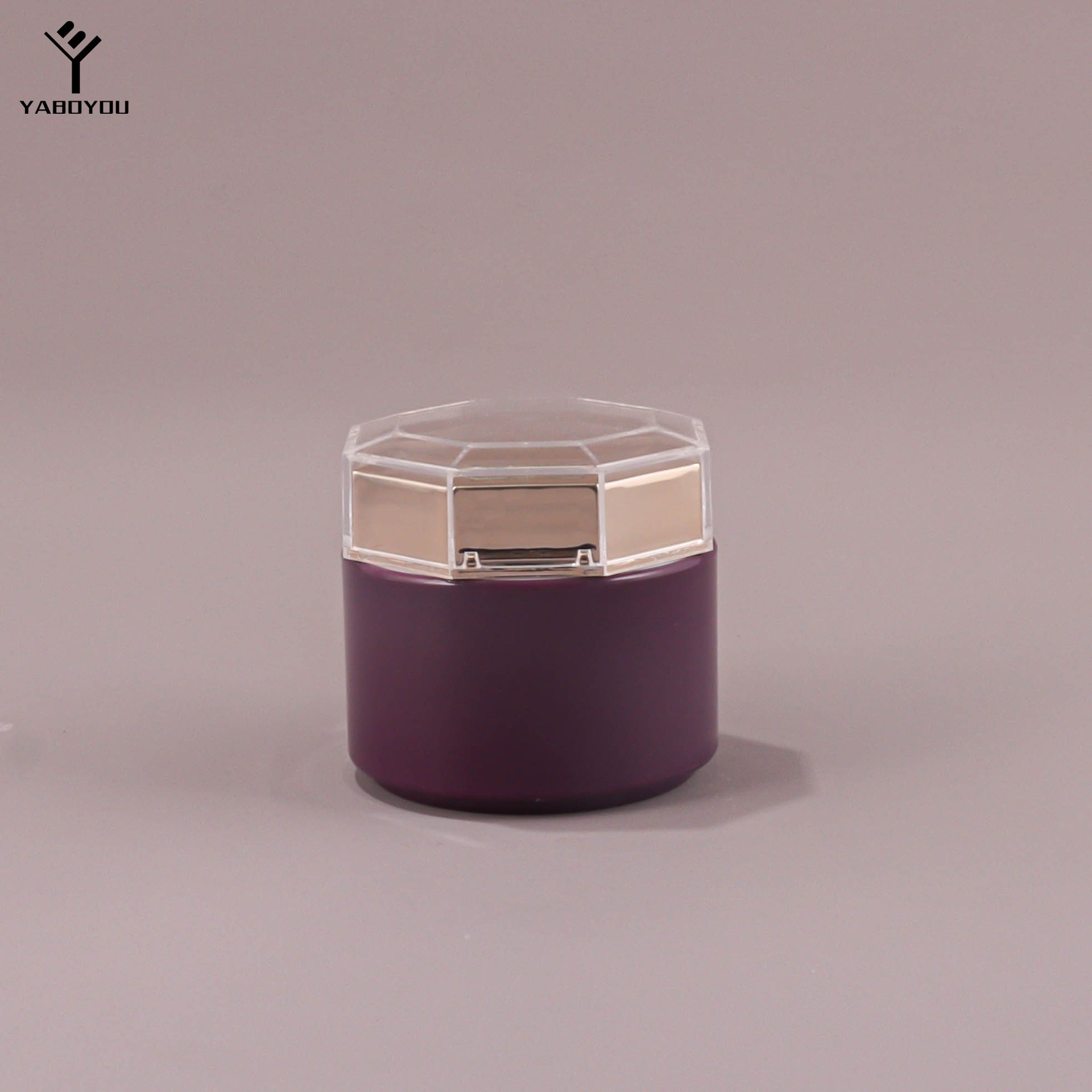 50g AS Plastic Octagonal Bottle With Round Screw Cap Cream Bottle