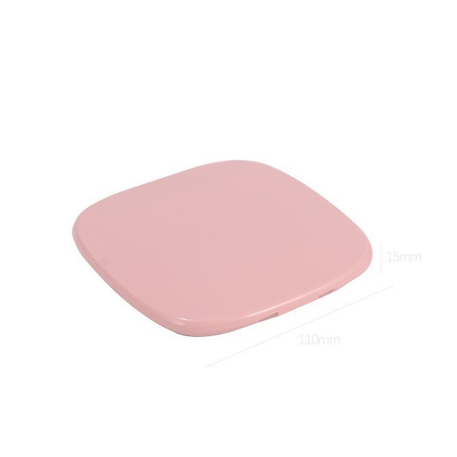 Pink Ultra-thin Snap-on Square Powder Compact - Image 5