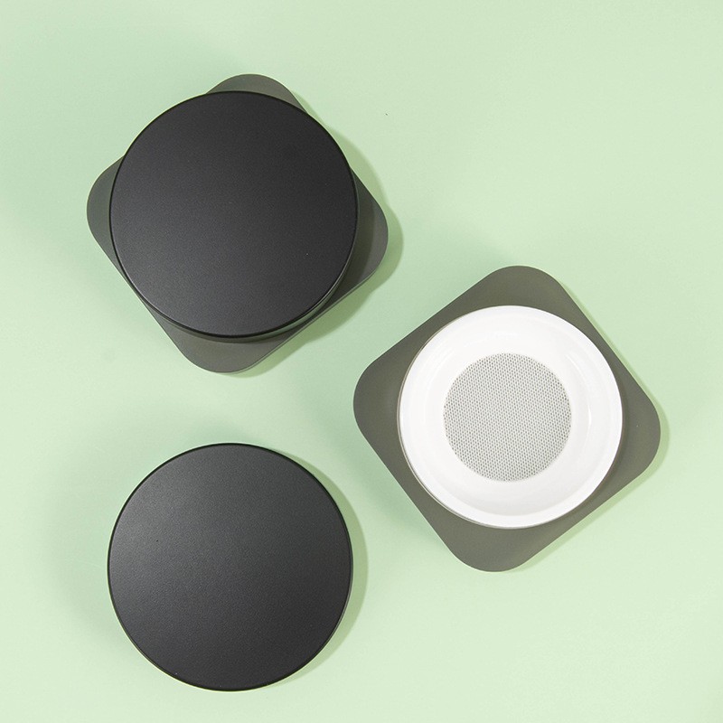 10g Black and White Frosted Round Lid Injection Molded Square Loose Powder Box - Image 3