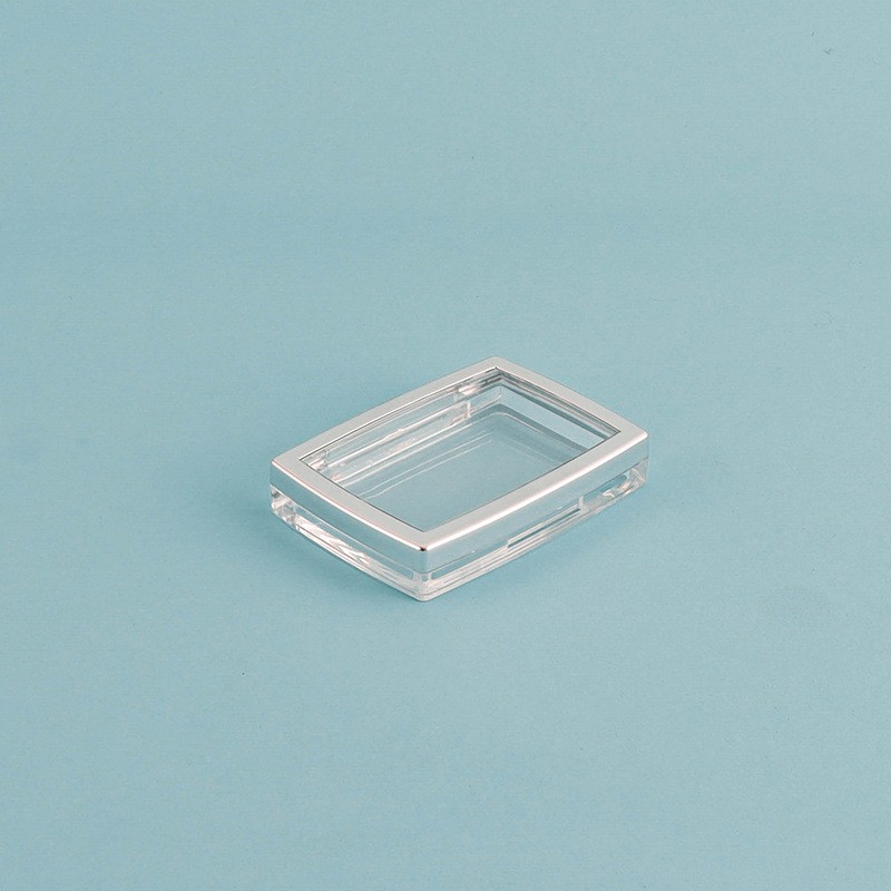 Rectangular Transparent Silver Ring Eyeshadow Box Packaging - Image 2