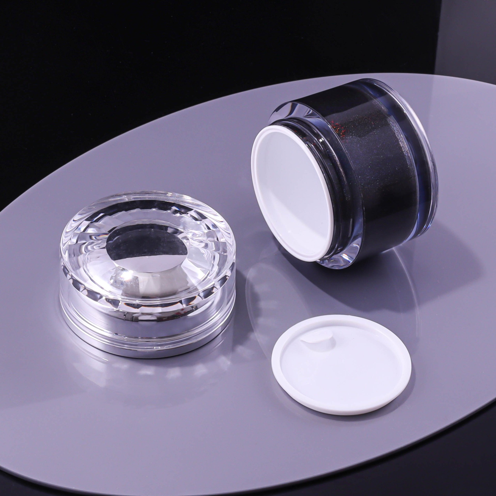 50g Premium Diamond-studded Flat-capped Cream Jar - Image 4