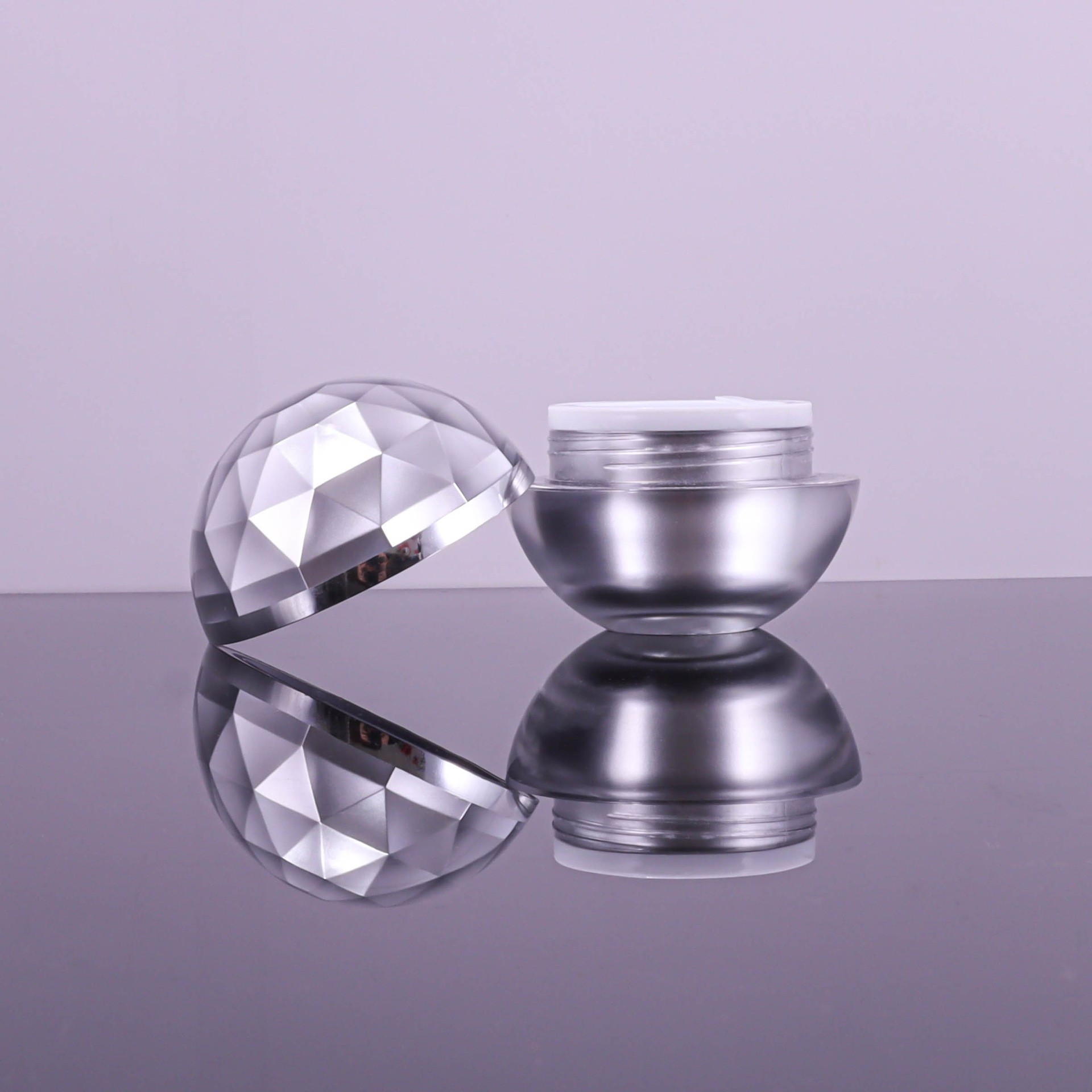 30g/50g Acrylic Bright Silver Cream Bottle - Image 4