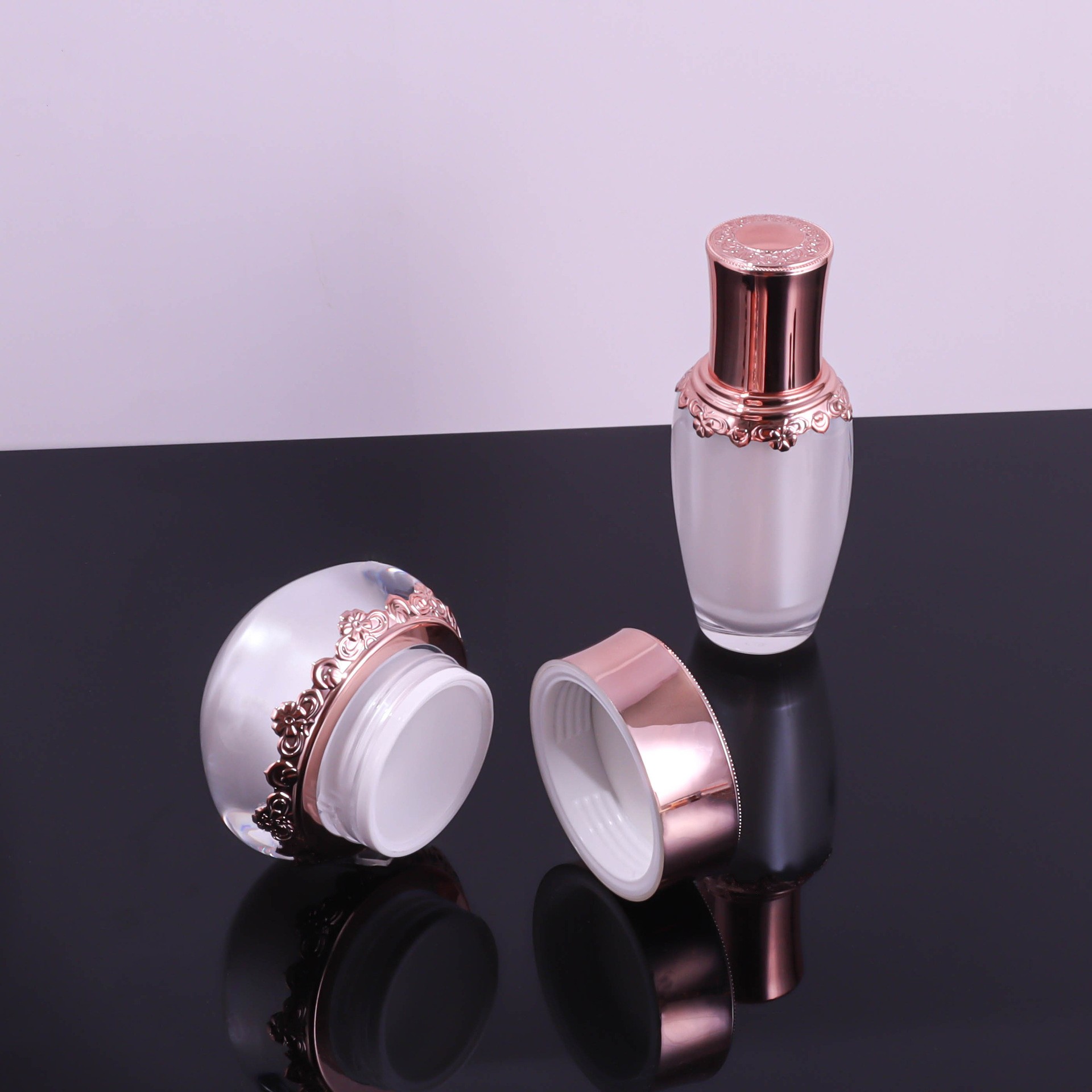Acrylic Skincare Product Set Bottles: 30ml, 50ml, 100ml Lotion/Serum Bottles, 30g, 50g Cream Bottles. - Image 3