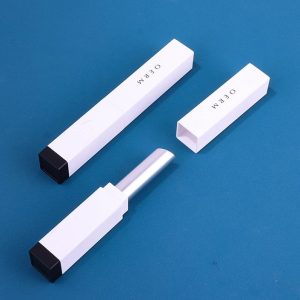 Square Black And White Minimalist Long Lipstick Tube