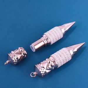 Rhinestone Rose Gold Carrot Three-Color Lipstick Tube