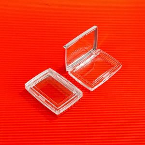 Rectangular Transparent Silver Ring Eyeshadow Box Packaging