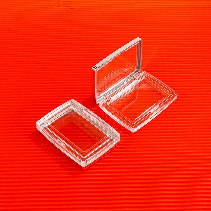 Rectangular Transparent Silver Ring Eyeshadow Box Packaging