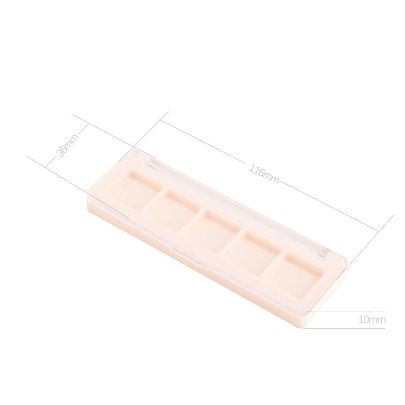 Rectangular Transparent Flip-top 5-color Eyeshadow Palette - Image 5