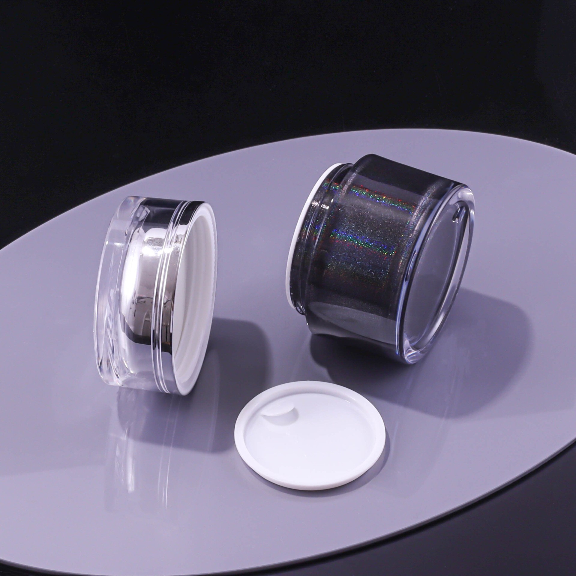 50g Premium Diamond-studded Flat-capped Cream Jar - Image 3