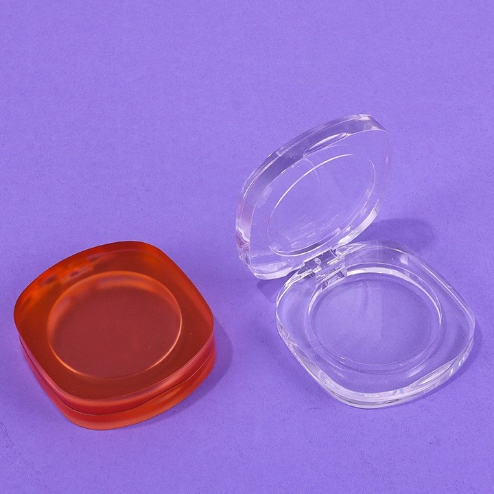 Round/Square Thin PETG Powder Compact with Matte Highlighter