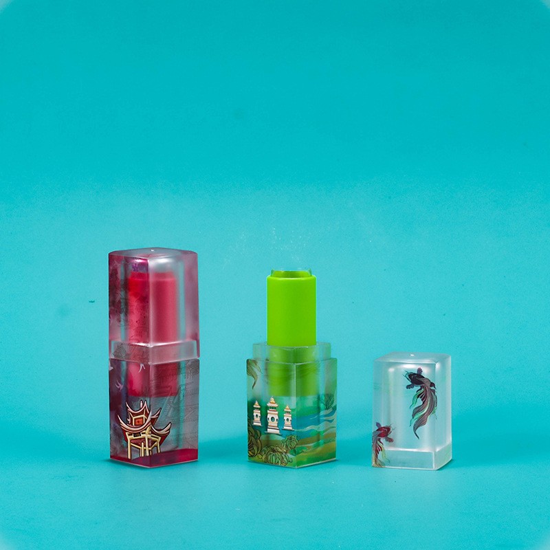 3.5g Frosted Square Lipstick Tube, 3D Minimalist Style, Empty Tube - Image 2