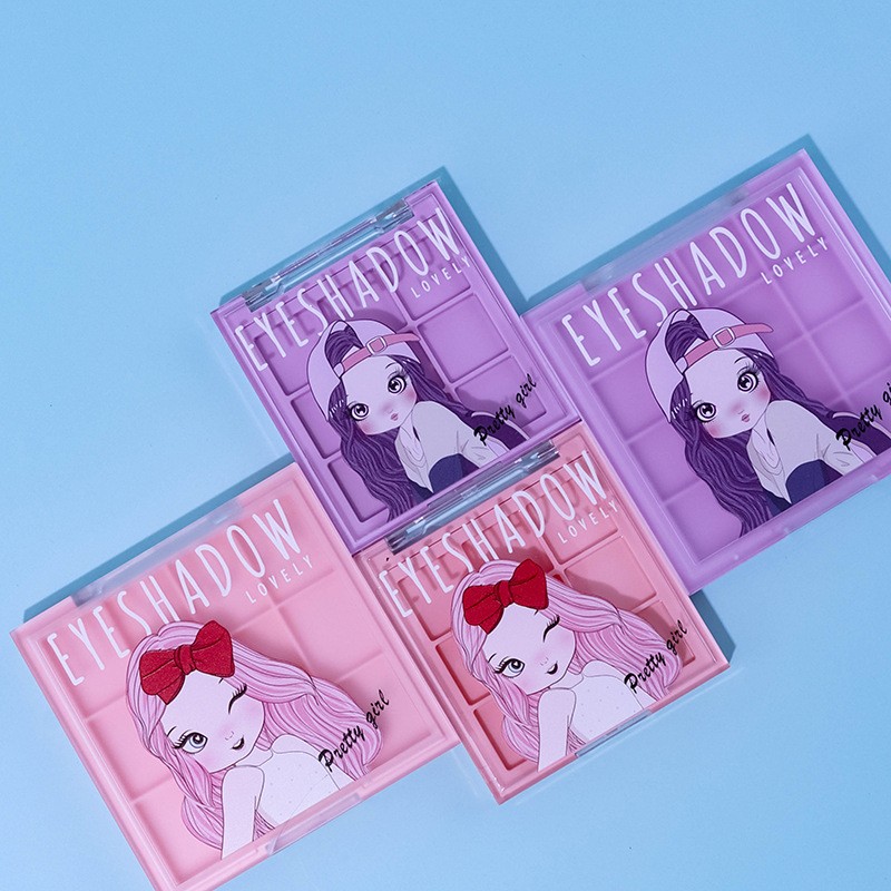 3D Cartoon Eyeshadow Palette, 12/9 Color Eyeshadow Palette, Empty Packaging, Flip-top with Snap Clasp, Transparent Top - Image 2