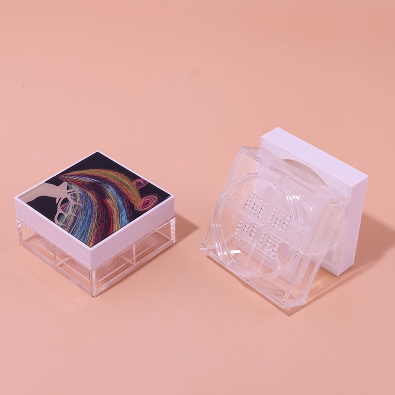 12g Loose Powder Case Packaging Material: Four-compartment Plastic Square Setting Powder Case - Image 2