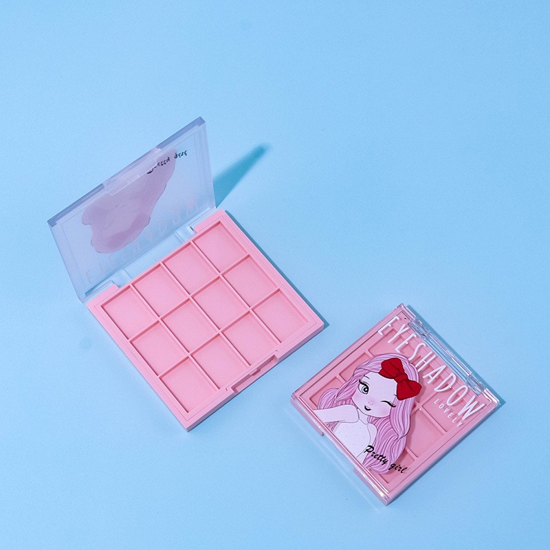 3D Cartoon Eyeshadow Palette, 12/9 Color Eyeshadow Palette, Empty Packaging, Flip-top with Snap Clasp, Transparent Top - Image 4