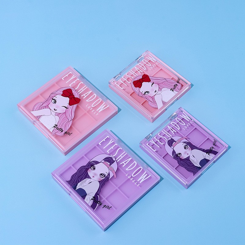 3D Cartoon Eyeshadow Palette, 12/9 Color Eyeshadow Palette, Empty Packaging, Flip-top with Snap Clasp, Transparent Top - Image 3