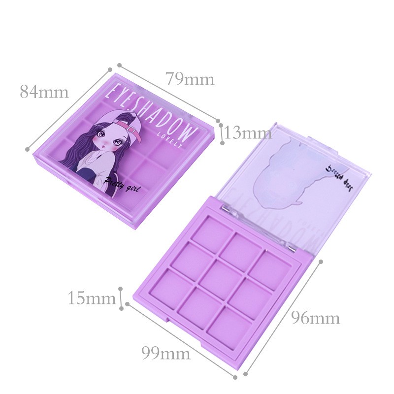 3D Cartoon Eyeshadow Palette, 12/9 Color Eyeshadow Palette, Empty Packaging, Flip-top with Snap Clasp, Transparent Top - Image 5