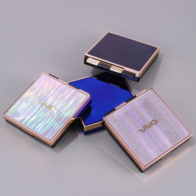 Square Iridescent Top 6-color Eyeshadow Palette With Brush Slot Packaging - Image 3