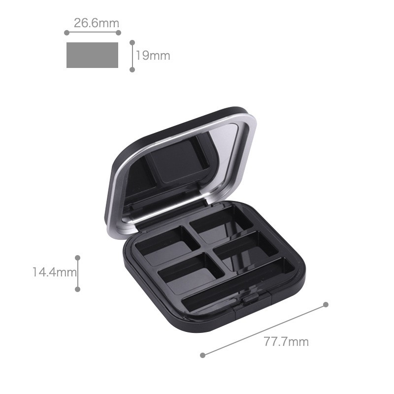 Square Highlighter Compact Case; Empty Four-color Eyeshadow Palette - Image 5