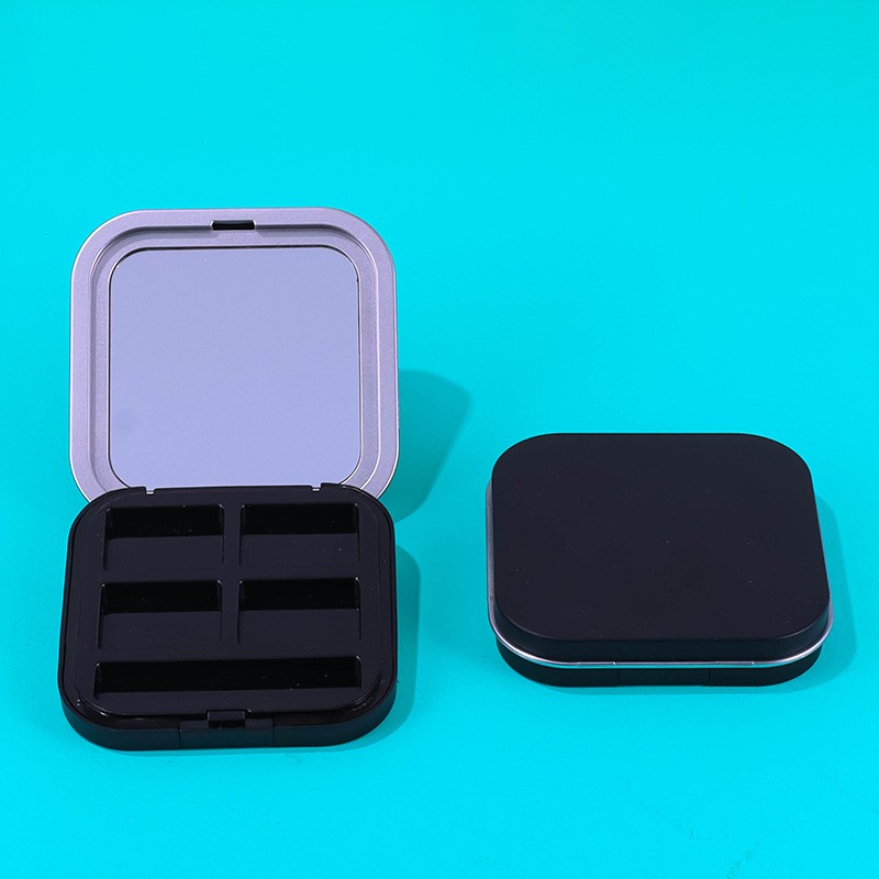 Square Highlighter Compact Case; Empty Four-color Eyeshadow Palette - Image 3