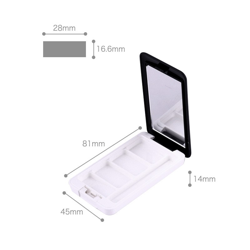 Square 3D Process Four-color Flip-top Eyeshadow Palette With Brush Slot - Image 5
