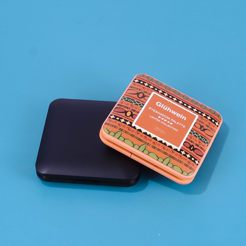Square 3D Pattern Clasp Single-Compartment Eyeshadow Case - Image 2
