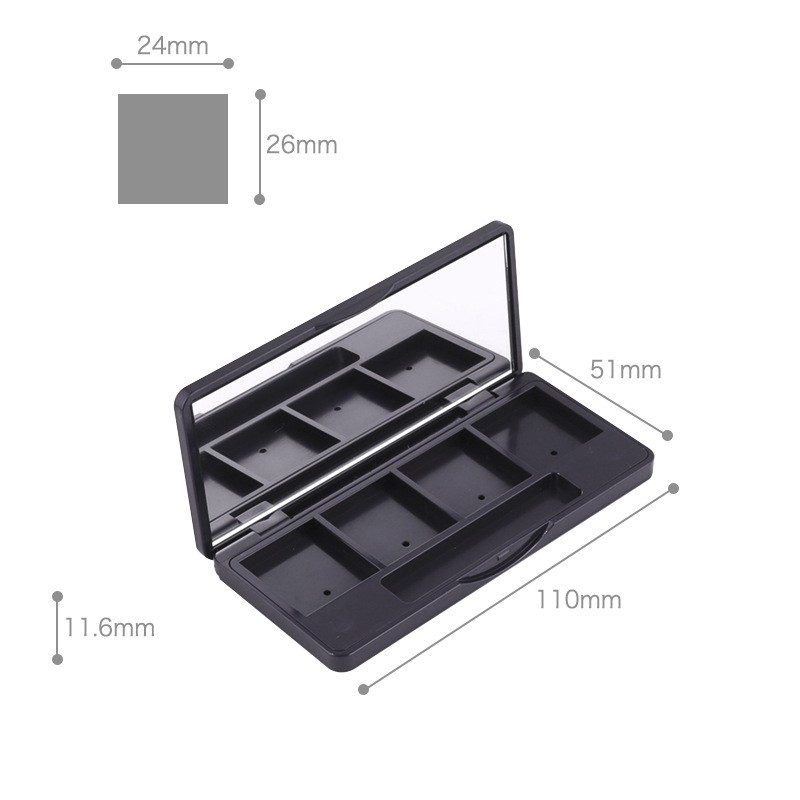 Rectangular 3D Printed Four-color Eyeshadow Palette With Brush Slot And Clip - Image 5